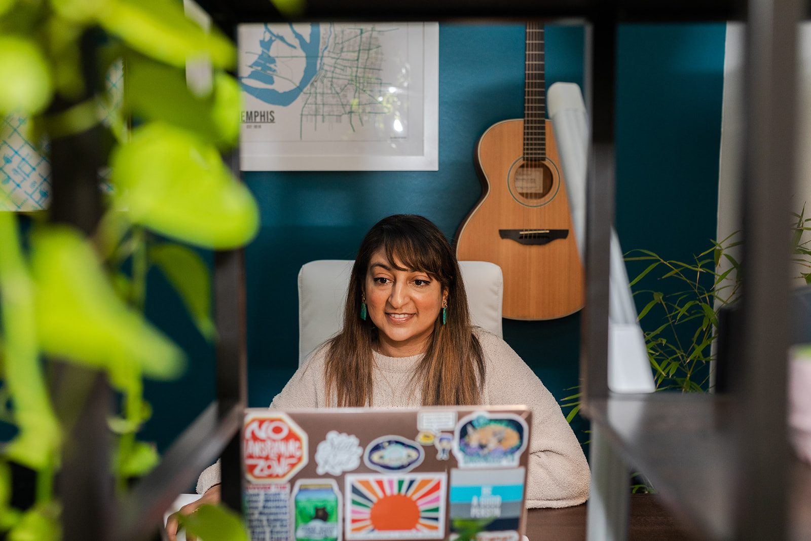 Jani Rad at her desk in Asheville, NC